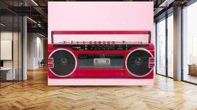 Red vintage Cassette Player Wall mural