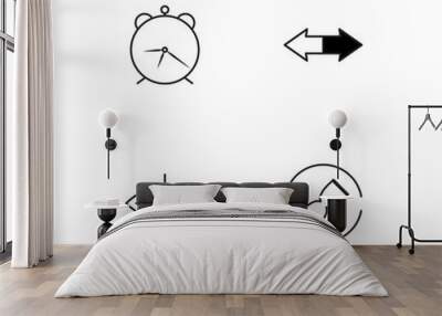 Time linear icons set. Simple outline vector icons Wall mural