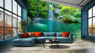 waterfall in Antalya, Turkey. Green landscape Wall mural