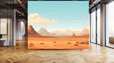 cartoon valley in the country desert landscape Wall mural