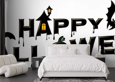 halloween trick or treat typography fonts png file for decoration Wall mural