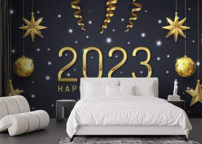 Merry christmas and happy new year 2023 banner template for decoration Wall mural