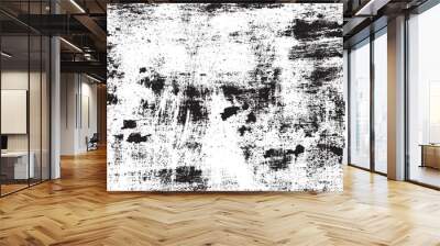 Monochrome grunge background, abstract distress horizontal overlay texture, dirty rough surface. Wall mural