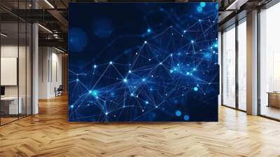 Abstract Blue Network Wall mural