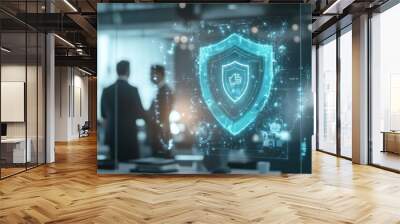 Cybersecurity Protection Shield Concept Wall mural