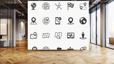 Location & Map icons - Set 2 Wall mural