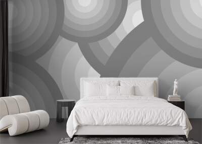 circle round geometrical grey and white abstract background pattern vector illustration tech architecture Wall mural