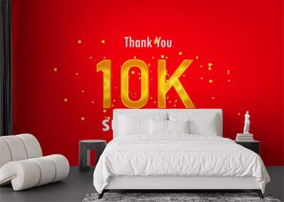 thank you for 10k subscriber in social media card Wall mural