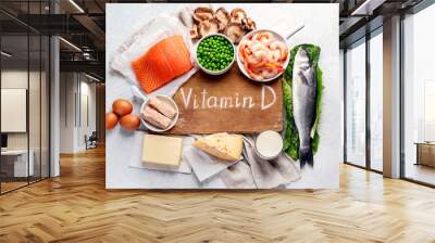 Foods rich in natural vitamin D Wall mural