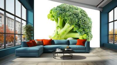 Fresh bunch broccoli  on white background. Healthy vegan food. Wall mural