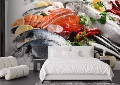 Fresh fish and seafood Wall mural