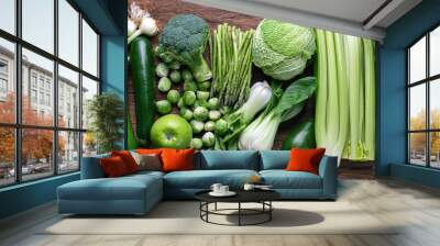 Fresh green vegetables Wall mural