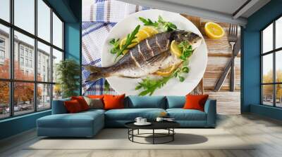 fried sea bream Wall mural