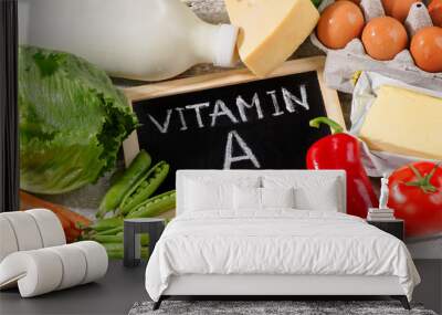 Products rich in vitamin A Wall mural