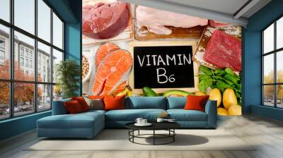 Products with Vitamin B6. Wall mural