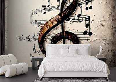 music, musical note, treble clef Wall mural