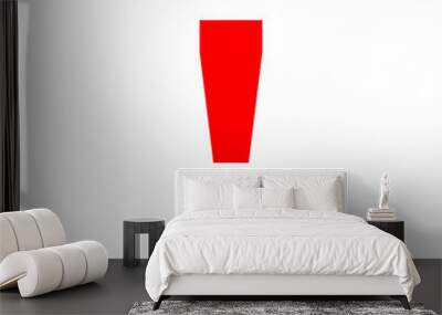 Red exclamation mark sign icon  Wall mural