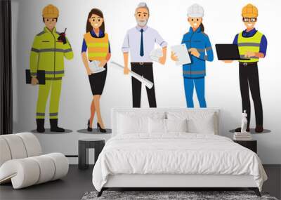 Technician and builders and engineers and mechanics People teamwork ,Vector illustration cartoon character. Wall mural