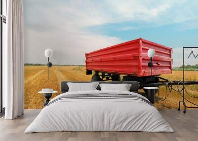 Agricultural tractor trailer Wall mural