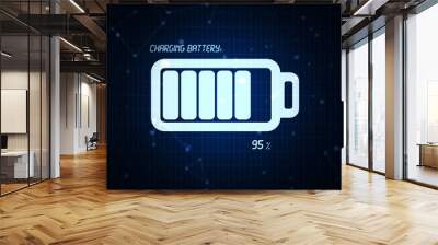 Battery charging icon illustration, rechargeable energy power co Wall mural