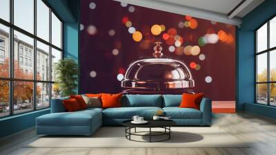 Hotel reception bell during Christmas holiday season Wall mural