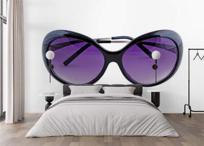 stylish female sunglasses on white Wall mural