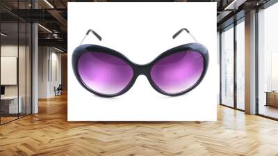 Stylish female sunglasses on white Wall mural