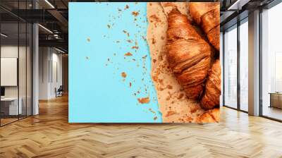 Tasty croissants top view Wall mural