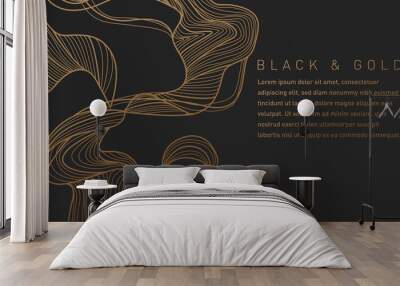 Black and Gold Pattern Background Wall mural