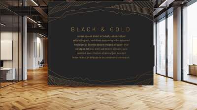 Black and Gold Pattern Background Wall mural