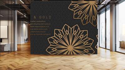 Black and Gold Pattern Background Wall mural