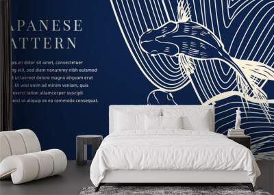 Japanese goldfish illustration Wall mural