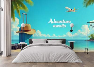 Tropical Beach Vacation  . Wall mural