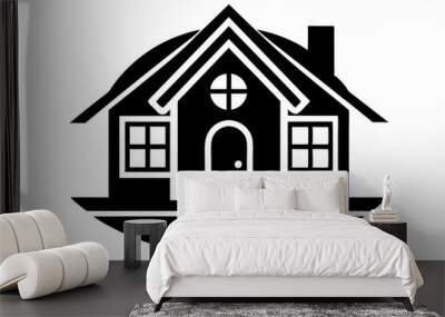 Home vector icon illustration Wall mural