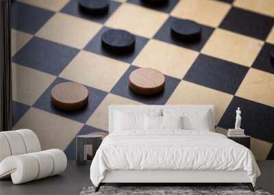 Checkers game detail Wall mural