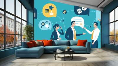 Brainstorming. Teamwork concept. Vector illustration. Wall mural