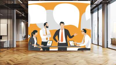 Business meeting. Teamwork and communication concept. Vector illustration. Wall mural