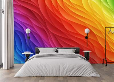 Spectrum waves. Abstract colorful vector background Wall mural