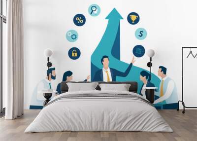 Strategy. Teamwork. Growth. Business vector illustration. Wall mural