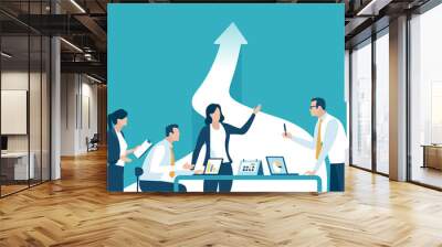 Strategy. Teamwork. Growth. Business vector illustration. Wall mural