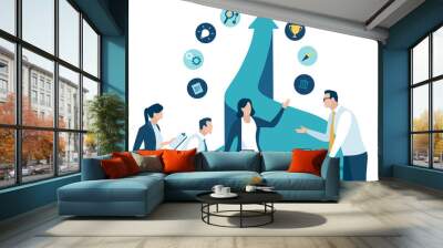 Strategy. Teamwork. Growth. Business vector illustration. Wall mural