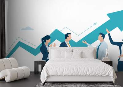 success. the team celebrates a successful project. business vector illustration. Wall mural