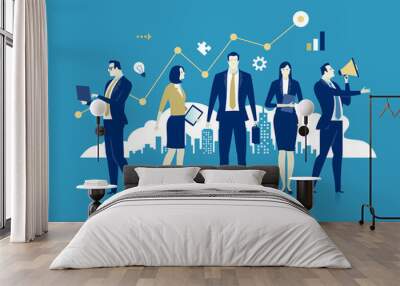 Successful team. Business vector illustration.  Wall mural