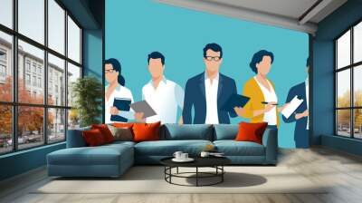 The leader and his team. Business vector illustration. Wall mural