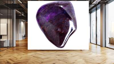 Deep purple Manganese with sugilite tumbled stone from South Africa isolated on white background Wall mural