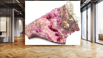 erythrite (cobalt bloom) from Mexico isolated on white background Wall mural