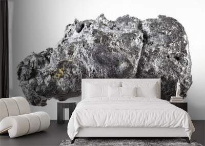 natural platinum nugget from Nischni-Tagil (Russia) isolated on white background Wall mural