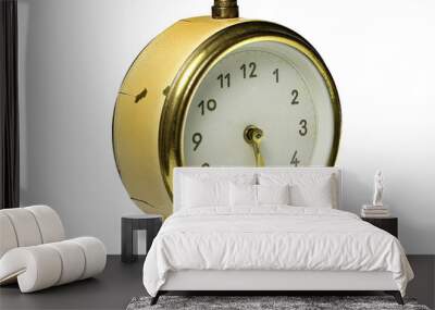 vintage alarm clock ringing at 5:30 isolated on white background Wall mural