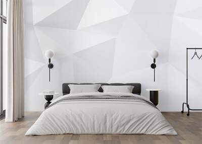 Abstract geometric white and gray color background, polygon, low poly pattern. 3D render illustration.	 Wall mural