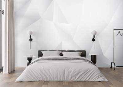 Abstract geometric white and gray color background with polygon, low poly pattern.Vector illustration. Wall mural